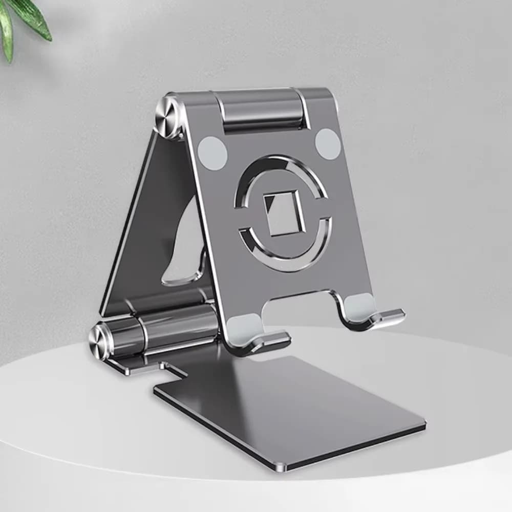 Portable Foldable Aluminum Phone Holder Adjustable Phone Stand for Smartphone Tablet Laptop Non-Slip Desk Office Treadmill Stand