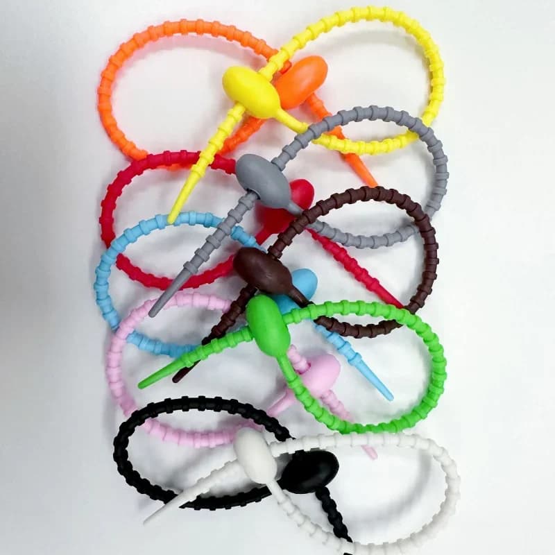 20Pcs/Lot New Color Silicone Reusable Bag Ties Twist Wire Fasten Cable Zip Tie Headset Data Line Wire Universal Magic Tie