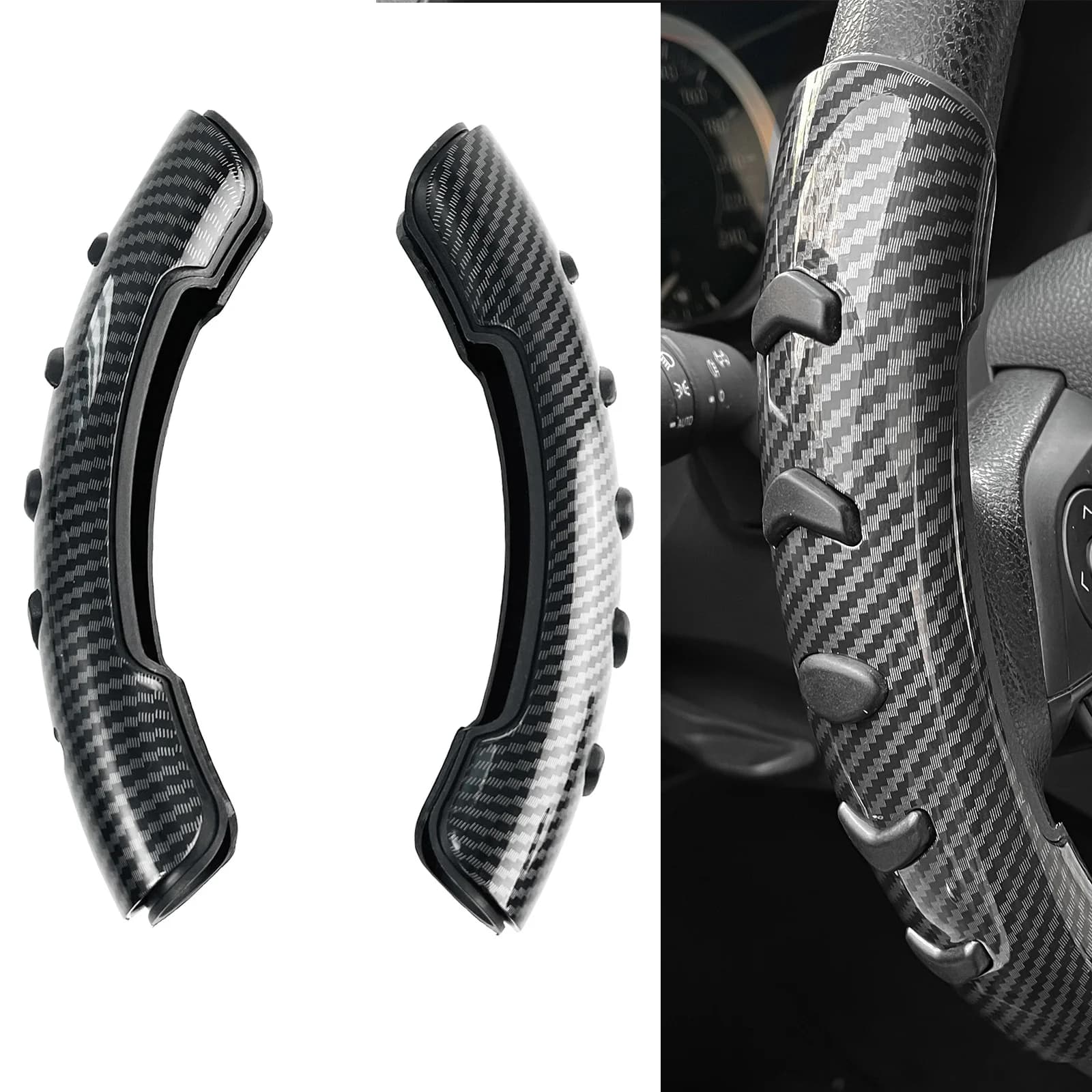 Coprivolante per auto da 1 paio coprivolante universale antiscivolo in fibra di carbonio ultrasottile per Chevrolet Opel Ford