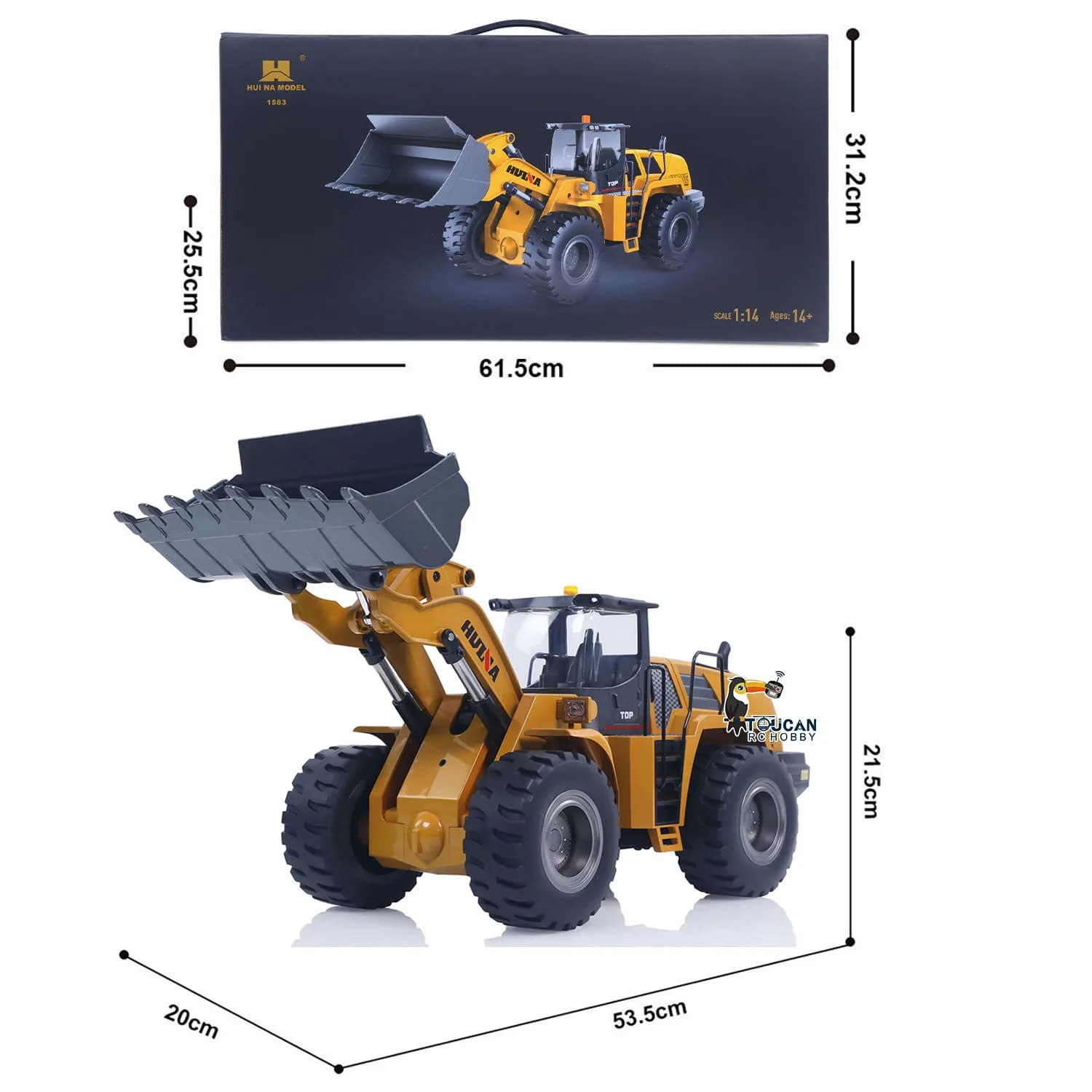 Nuovo RTR HUINA 1583 1/14 Bilancia RC Camion di Controllo Remoto Caricatore Auto con Luci Suono 2.4GHz Giocattoli All'aperto Ragazzi Regalo