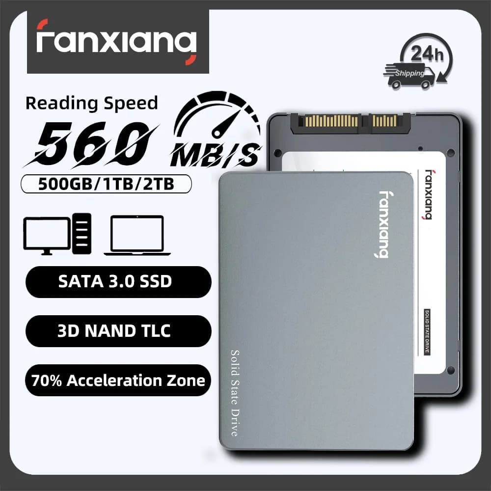 Fanxiang S102 Pro SSD SATA da 2,5 pollici 500GB 1TB 2TB fino a 560MB/s Unità a stato solido interna con velocità aumentata del 70% per PC e laptop