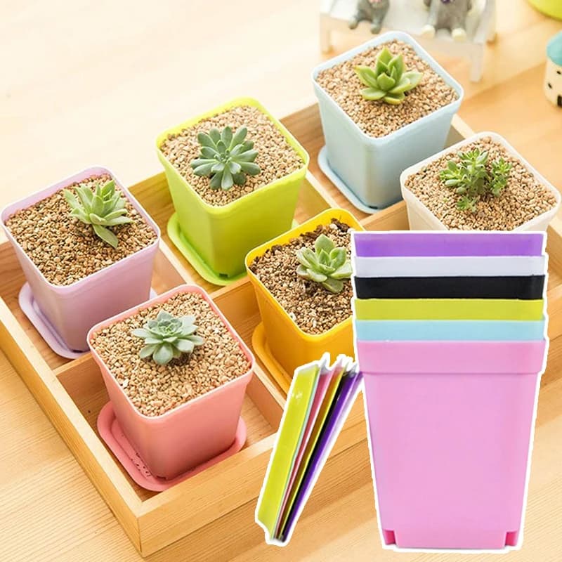 6/12/24 pezzi mini vaso quadrato con coperchio desktop da ufficio vaso da fiori giardino balcone decorazione pianta contenitore per coltivazione 7x7 cm TMZ