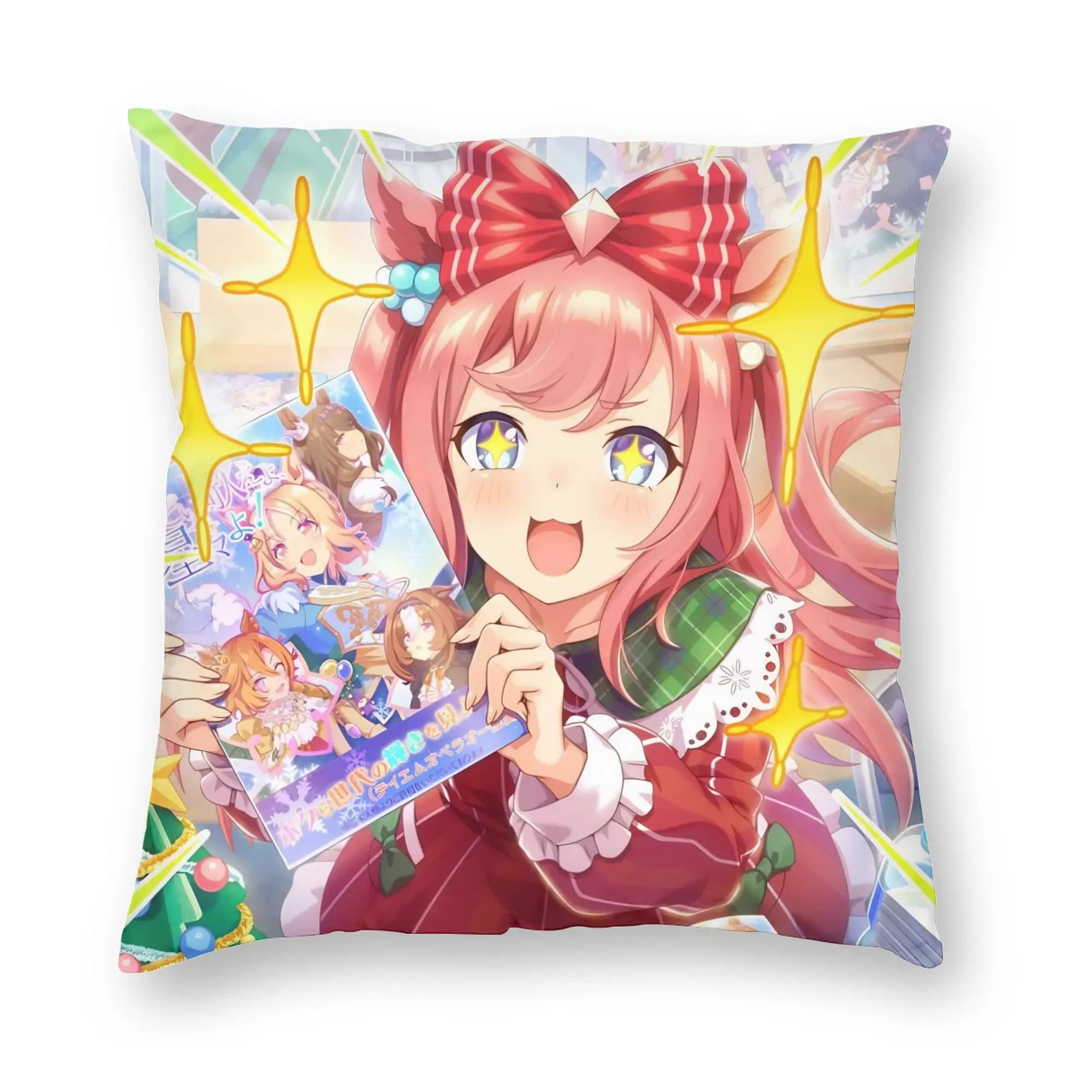 Umamusume Pretty Derby Cartoon Federa per cuscino in morbido poliestere, federa decorativa per cuscino, federa per divano con cerniera 40*40 cm