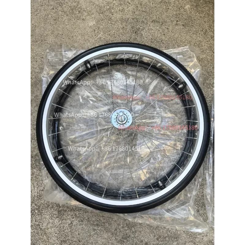 22 "X13/8, Japanese brake iron flower drum rear wheel, ABS plastic handle ring, with brake pads