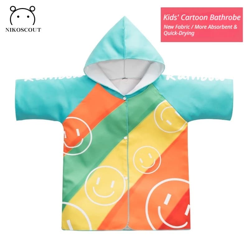 Bathrobe for boys, quick drying all season swimming bath towel, cape wearable, boys' beach towel, professional