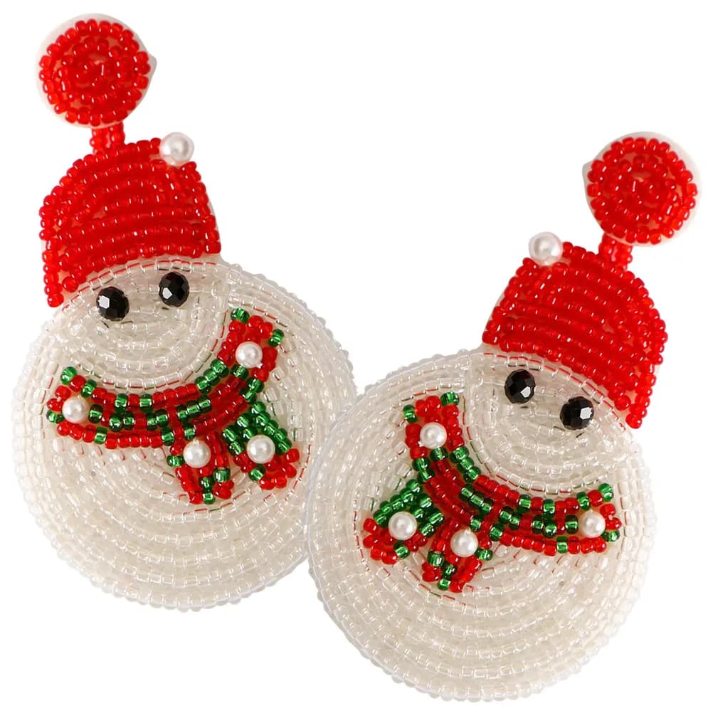 1 paio di orecchini a forma di pupazzo di neve, orecchini natalizi, leggeri e carini, gioielli natalizi per donne e ragazze, accessori per feste