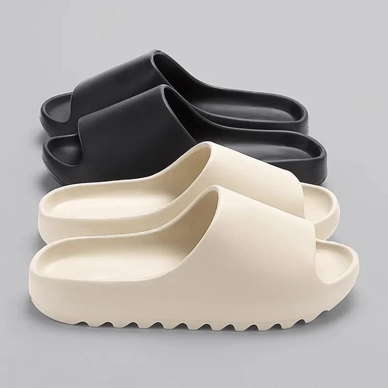 Women's slippers with thick plateau, brand design, soft sole, for exterior and interior, beach flip-flop sandals in EVA, Summer 2025
