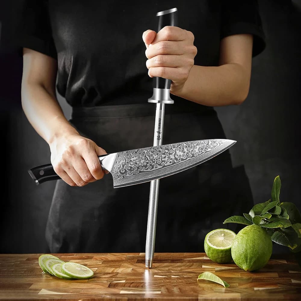 TURWHO 9 "High Carbon Stainless Steel Sharpening Machine for Knife Grinding Machine for Rods Durable High Carbon Stainless Steel Sharpening Machine for Diamond Steel Knife Kitchen Tools 23 cm