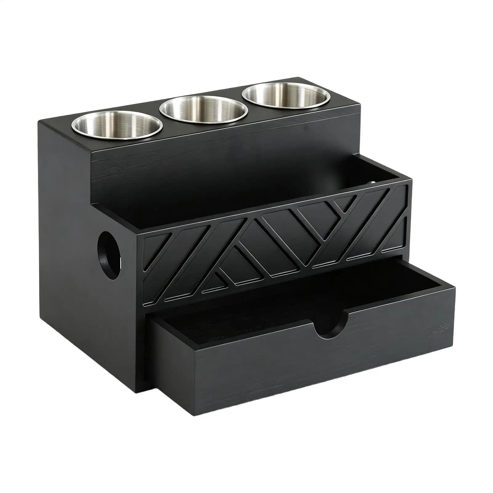 Hair Dryer Holder With Drawer Modern Wood Space Saving Storage Hair Dryer Organizer Coffee Pod Holder For Brush Straightener