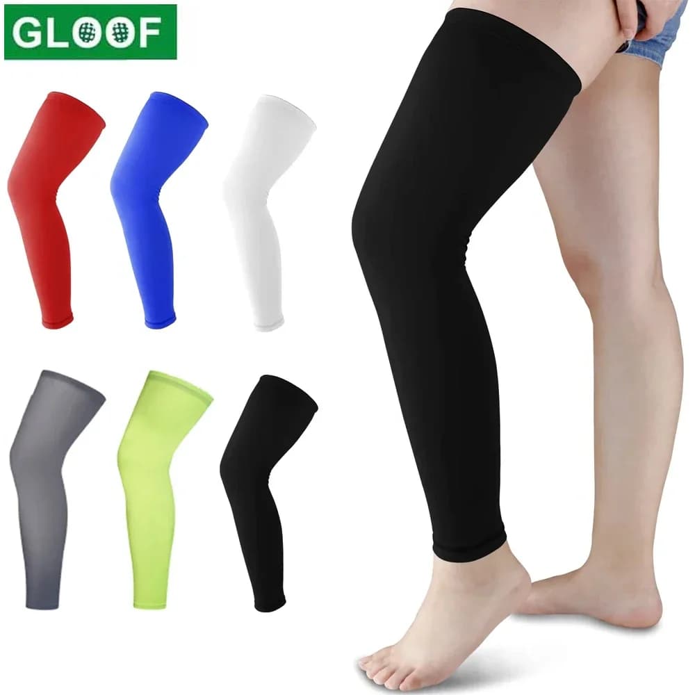 Golfer Full Length Leg Compression Sleeve ginocchiera da basket protegge il supporto per stecca di vitello e stinco per alleviare il dolore e il recupero