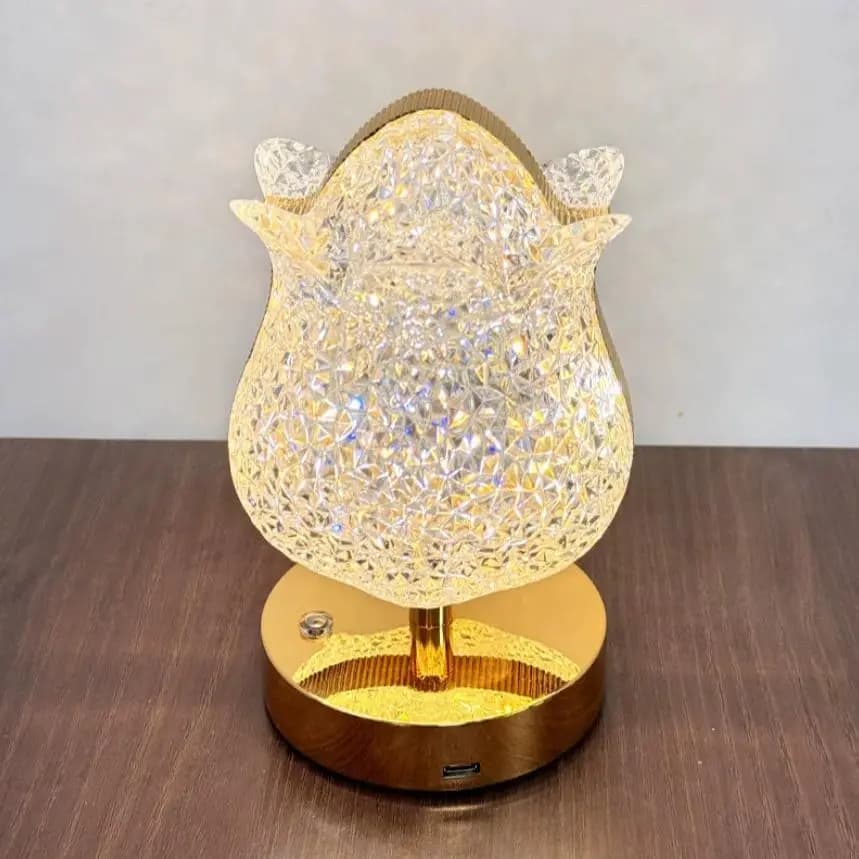 Lampada da scrivania creativa a LED Sedia Fiore Luce semplice Luce notturna di lusso Camera da letto Soggiorno Decorazione Luce atmosfera romantica