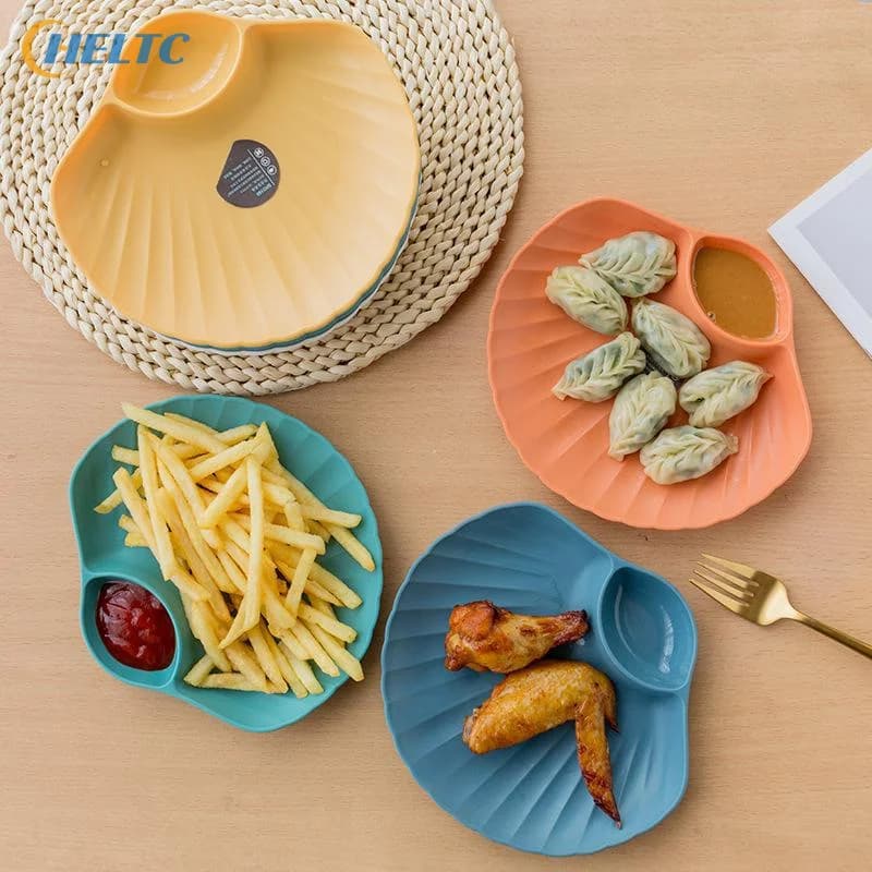 Piatto in plastica per dumpling con scomparti per sottacibo, ideale per sushi, colazione, frutta secca, snack e per le oscelle.
