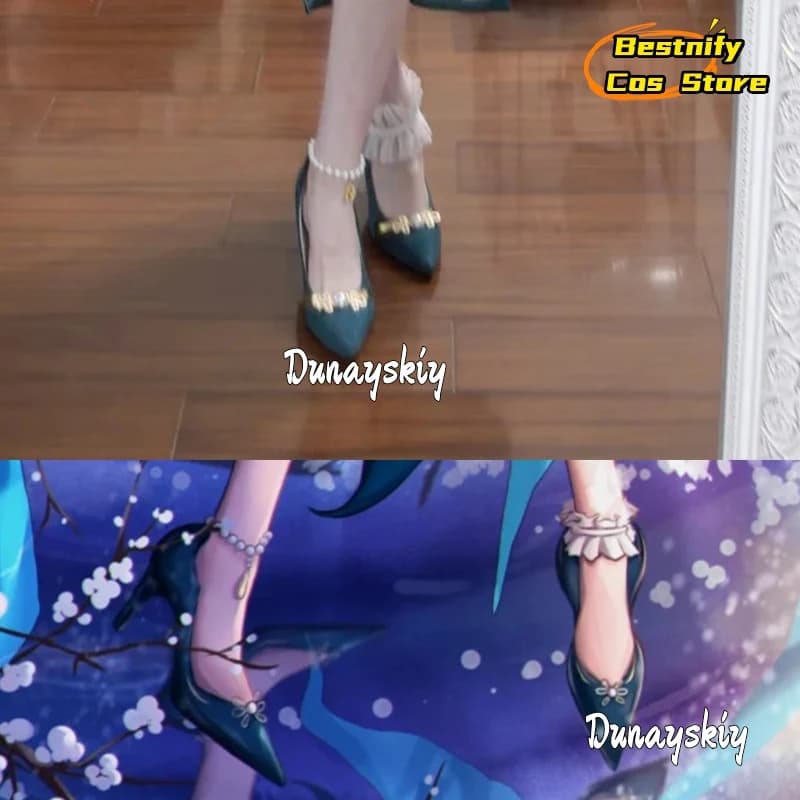 Bestnify Cos*/Game Honkai Star Rail Ruan Mei Scarpe Cosplay in Pelle PU Verdi Stivali per Halloween e Carnevale Gioco di Ruolo