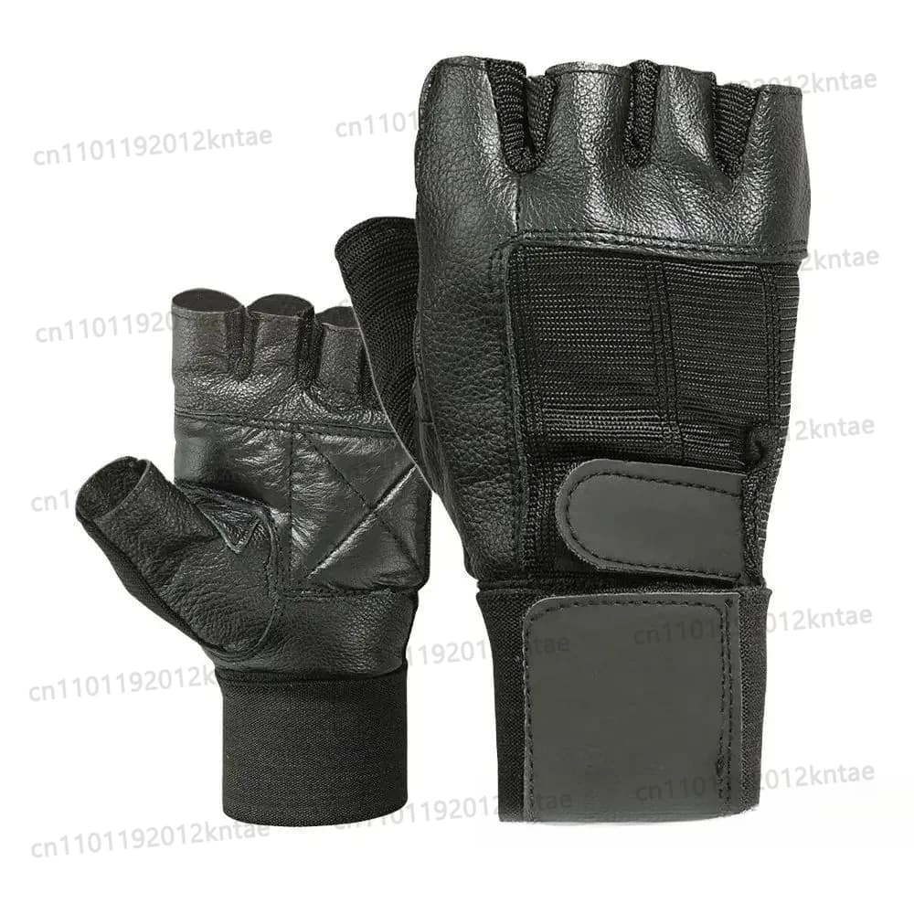 100 pairs Customizable Half-Finger Leather Fitness Gloves High Quality Heavy Duty Weightlifting Gear for Gym and Sports