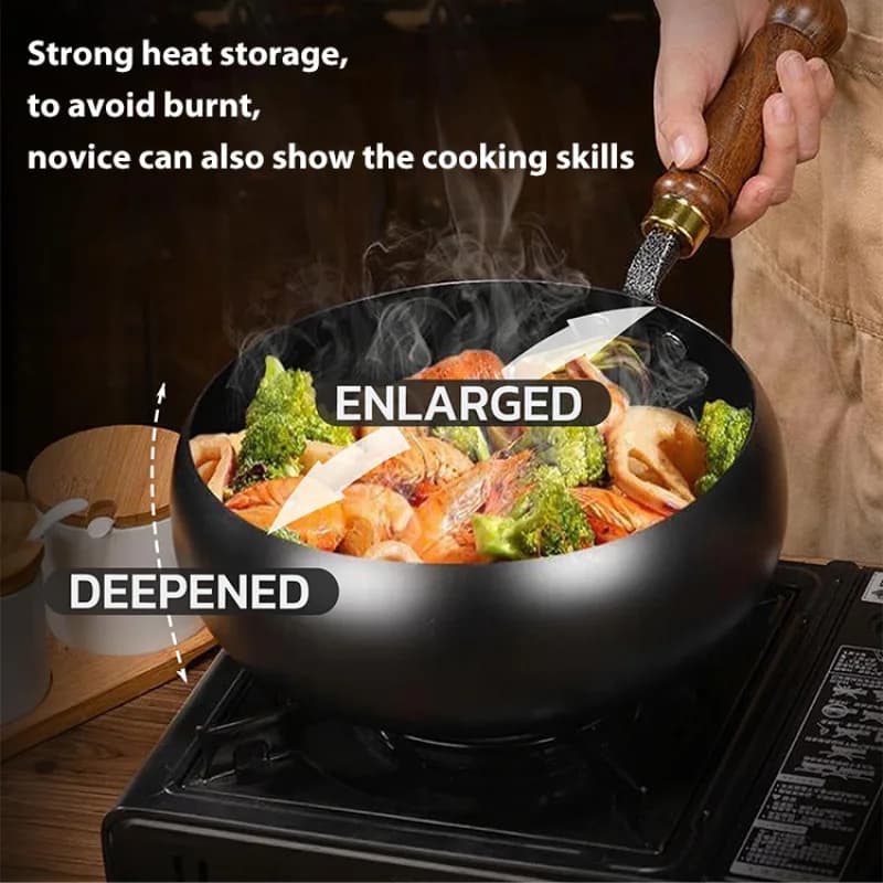 Layer Wok Great Traditional Forged, No Coverage, Non Toxic, Ecological, for Chinese cuisine and frying