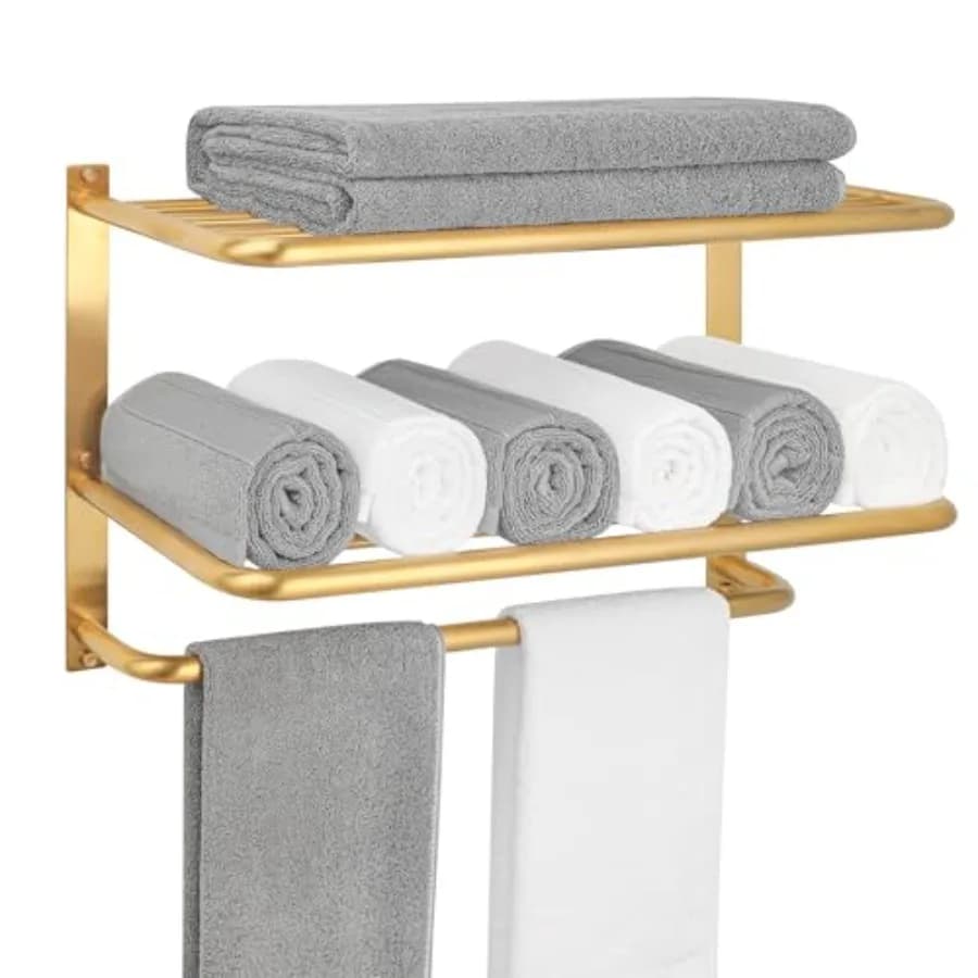 Portasciugamani da Bagno con Barre Portasciugamani in Acciaio Inox SUS 304, Mensola Portasciugamani da Parete per Bagno, 3 Barre