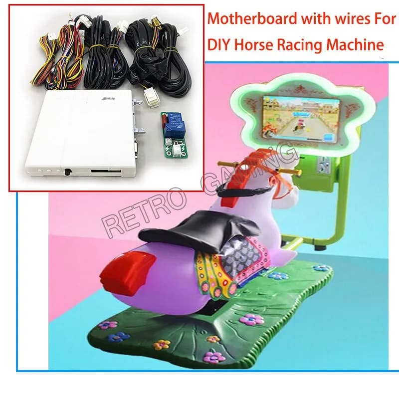 Kit scheda madre arcade fai-da-te per Kiddiy Ride Auto da corsa/macchina per videogiochi da corsa di cavalli con scheda madre e cavi