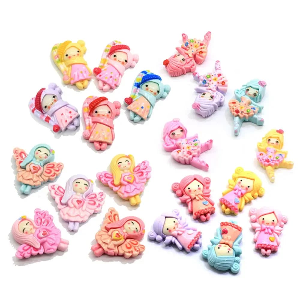 8 pezzi in resina cartone animato principessa ragazze materiale fai da te riempitivo di melma accessori ciondoli in argilla strumenti per plastilina giocattoli di apprendimento per bambini