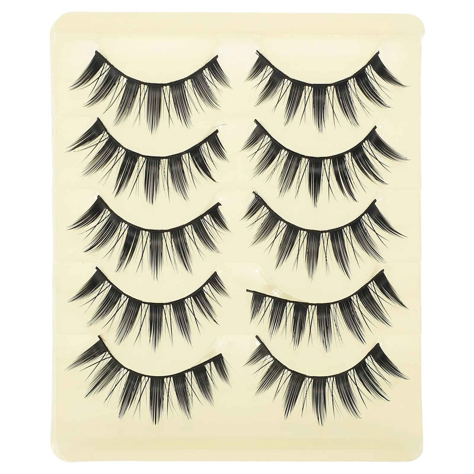 5 Paia di Ciglia Finte Naturali, Voluminose e Lunghe, Ciglia Finte per Doppio Palpebro, Accessori per Trucco, Ciglia Finte