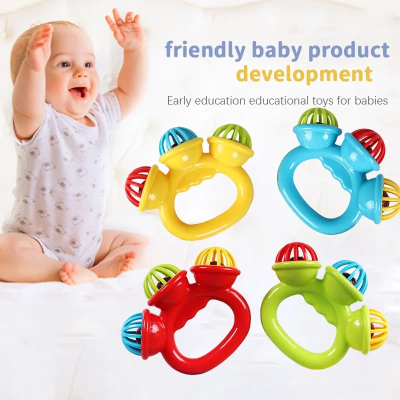 1-4PCS Del Bambino Mano Sonaglio Palla Giocattolo Neonato Afferrare Mano Campana Giocattolo Sensoriale Per Bambini Materiali di Sicurezza Giocattoli per 0-24 Mesi Del Bambino bambini