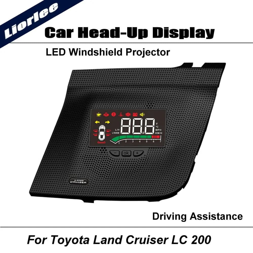 Proiettore LED per auto per Toyota Land Cruiser LC 200 J200 V8 2016-2021 HUD Head-Up Display Accessori di assistenza alla guida sul parabrezza