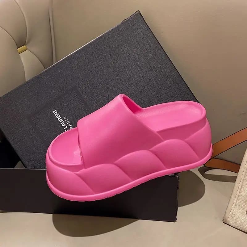 New Women's slippers 2026 in Fashion with Zeppa Alta 9cm, Tacco Grosso e Punta Aperta, Comode e Trendy