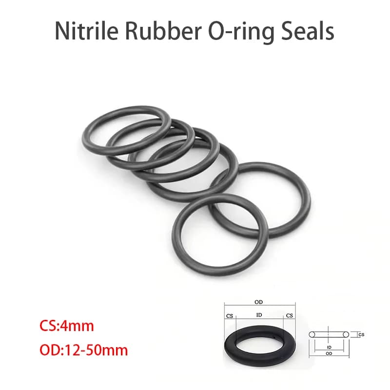 10 pezzi O-ring in gomma EPDM nera diametro esterno 12-50 mm spessore 4 mm anello di tenuta resistente all'usura durevole
