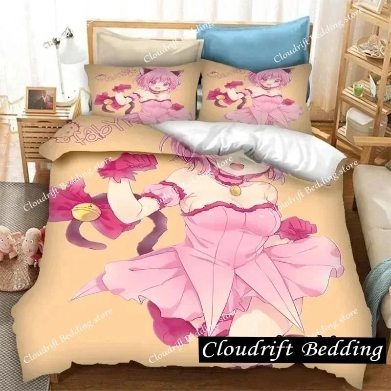 Set di Biancheria da Letto con Stampa 3D Anime Tokyo Mew Mew, Copripiumino, Federe, Set Copriletto, Coperta, Copripiumino