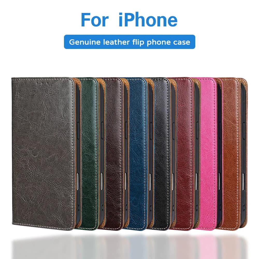 RFID Blocking Wallet Leather Flip Phone Case for Apple iPhone 17 16 15 14 13 12 Pro Max Air 11 Cases Shockproof PU Leather Cover