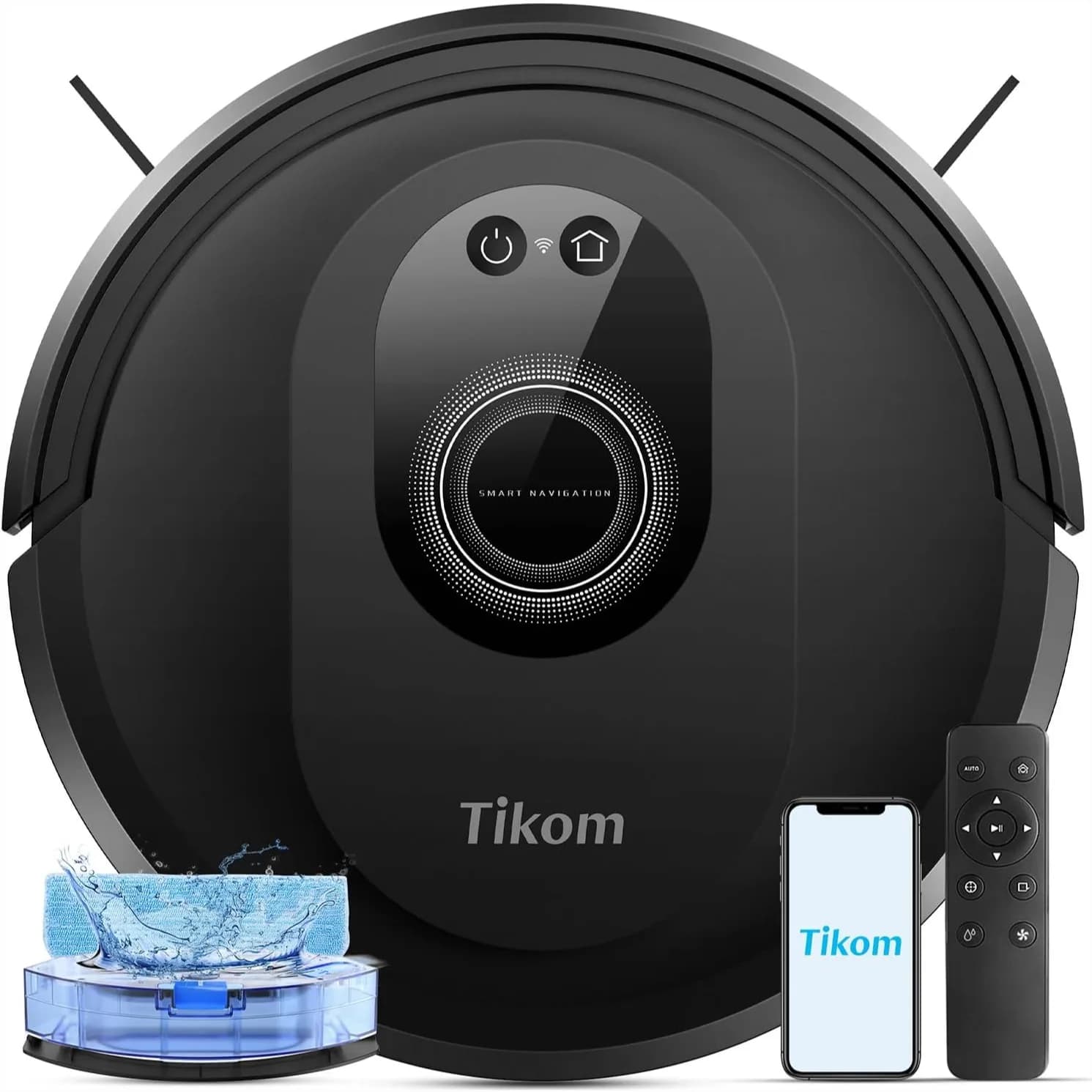 Robot Vacuum and Mop Combo, 5000Pa Suction, 150 Min Runtime, App & Remote Control for Hard Floor, Carpet, Pet Hair