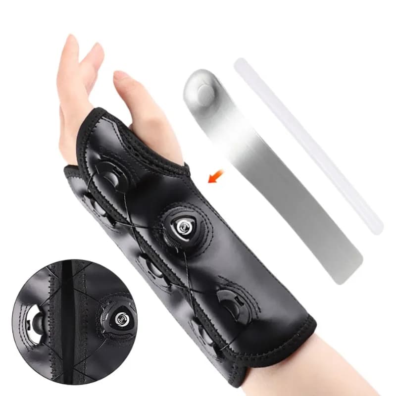 1 Pezzo Supporto per Polso Regolabile con Manopola, Placca in Acciaio Rimovibile, Protezione a Compressione per Fissaggio della Guaina Tendinea, Comfort Unisex