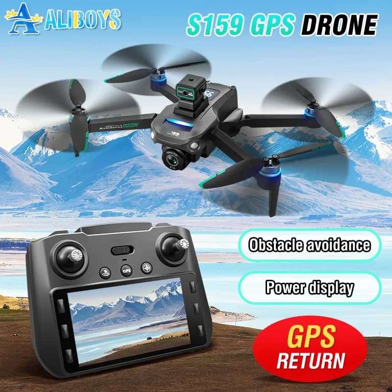 S159 GPS RC Drone WIFI UAV Schermo Display HD Doppia Fotocamera Elicottero Ritorno Automatico Quadcopter Evitamento Ostacoli Aerei
