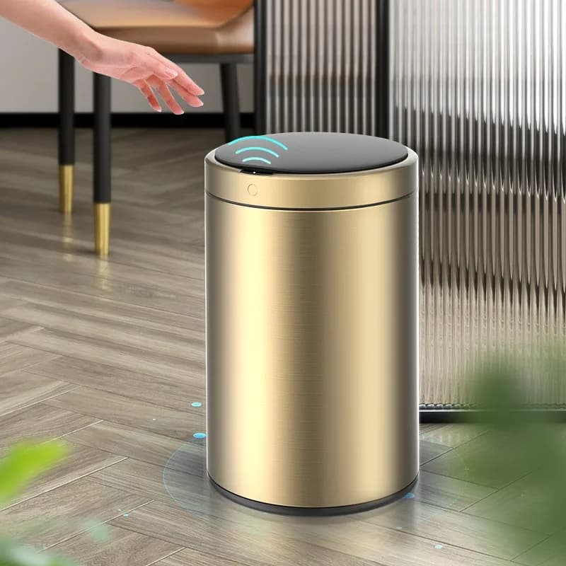 Pattumiera per uso domestico Coperchio aperto intelligente Toilette impermeabile Soggiorno Cucina Hotel Pattumiera generale da 12 litri strettamente selezionata
