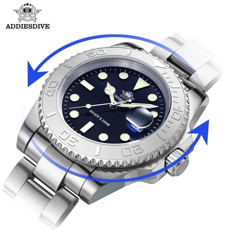 ADDIESDIVE Orologi al quarzo da uomo Business Acciaio inossidabile 316 BGW9 Quadrante super luminoso Orologio analogico subacqueo impermeabile da 200 m