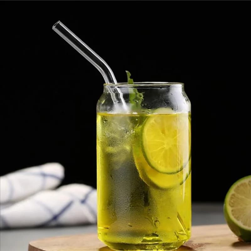B62B-8 Confezione in lattina a forma di vetro Moda Acqua Succo di latte Semplice tazza di succo Bicchiere di birra Shake Tazza da dessert in vetro Tazza da cola, 400ML
