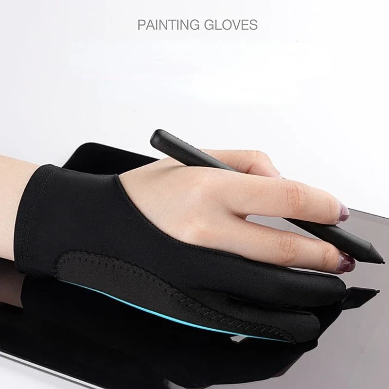 1PCS Suitable For Any Graphics Drawing Tablet Drawing Two-finger Gloves For Both Right And Left Hand Anti-fouling Gloves