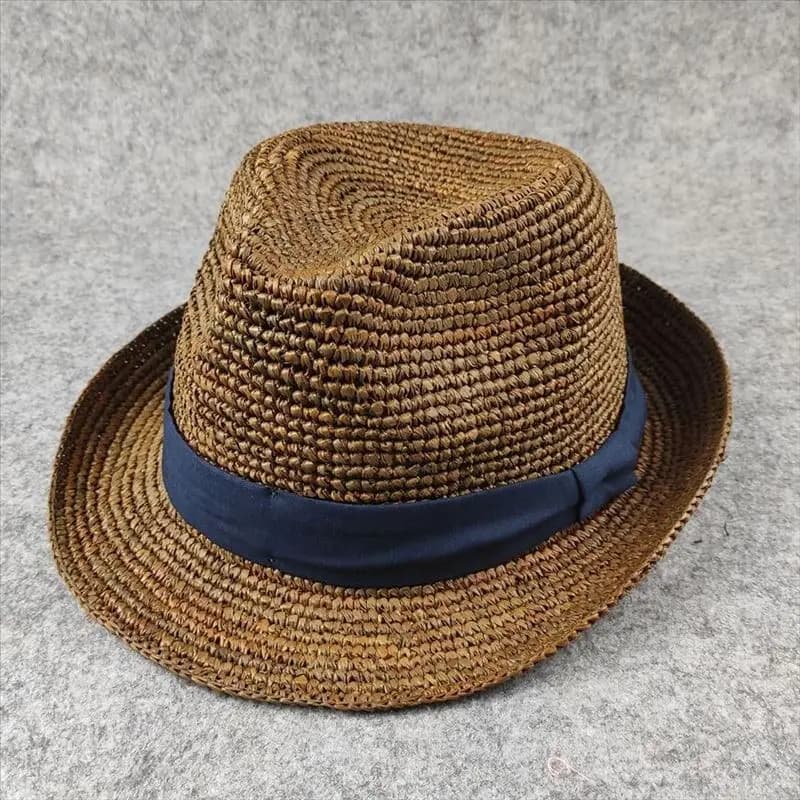 Summer Rafia Fedora Hat, Large Size for Men, Unisex Casual Fashion Sun Protection Cap for Women, Plus Size Couple