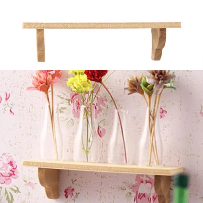 1pcs 1:12 Dollhouse Wood Wall Shelf Bathroom Storage Rack Hanging Shelf Model Home Furniture Decor Toy Doll House Accessories