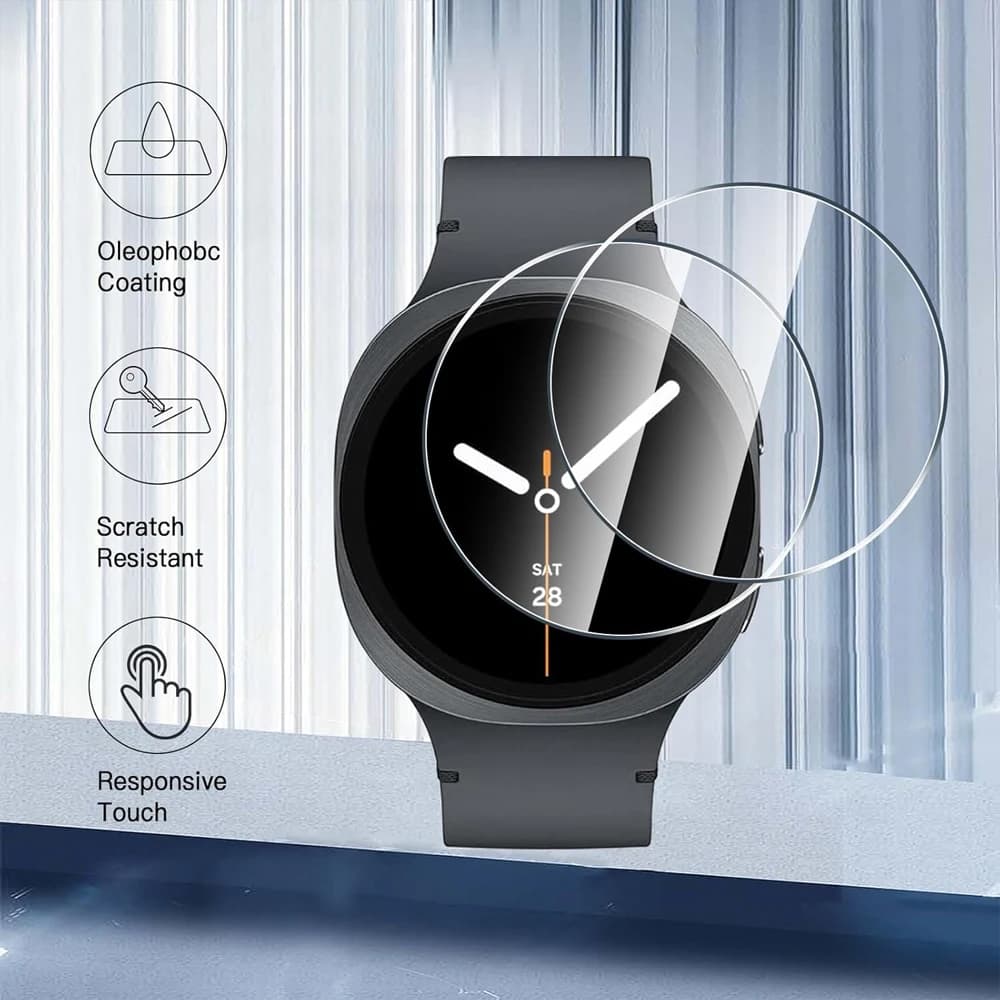Cover protettiva per schermo per Samsung Galaxy Watch 8/8 classic 46mm 44mm 40mm Cover in vetro temperato Galaxy watch8 Pellicola protettiva HD