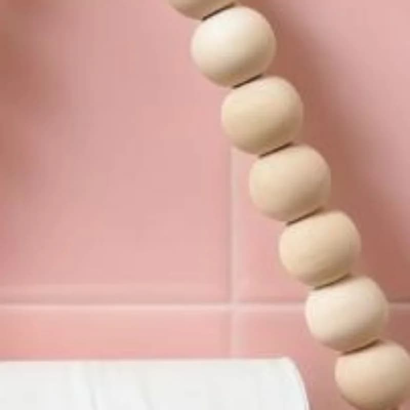 Beaded Wooden Stick Toilet Paper Holder Nordic Natural Wood Style Ideal For Home Decor Hanging Decorations