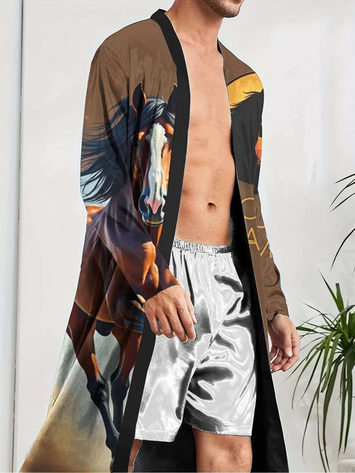 1pcs Men's Robes 2026 Spring/Summer 3D Printed Breathable Men's bathrobe sleepwear Bathrobe men bath robe Graphic Robes