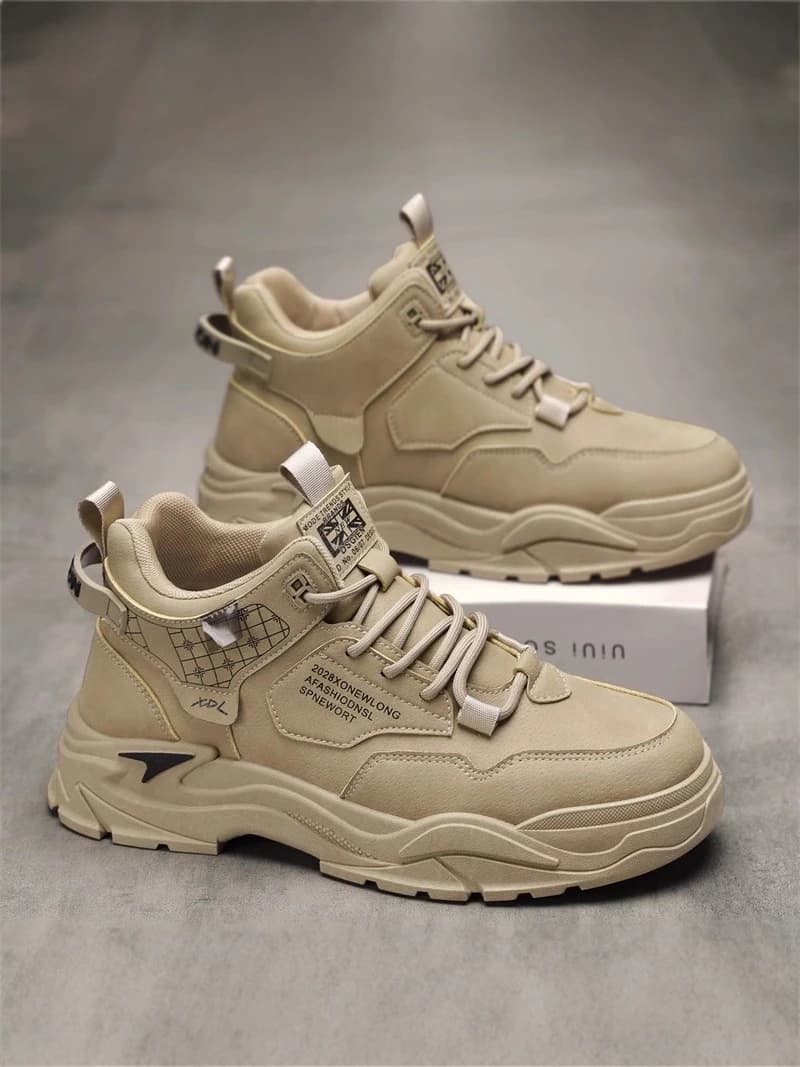 High-Top Men's Boots 2026 New Winter British Style Work Safety Leather Shoes Casual Hiking Workwear Boots