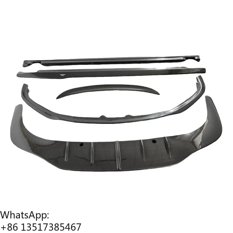 Kit Carrozzeria Upgrade 2015-2017 per Bentley Continental GT con Diffusore Anteriore e Posteriore in Fibra di Carbonio, Minigonne Laterali e Spoiler Posteriore