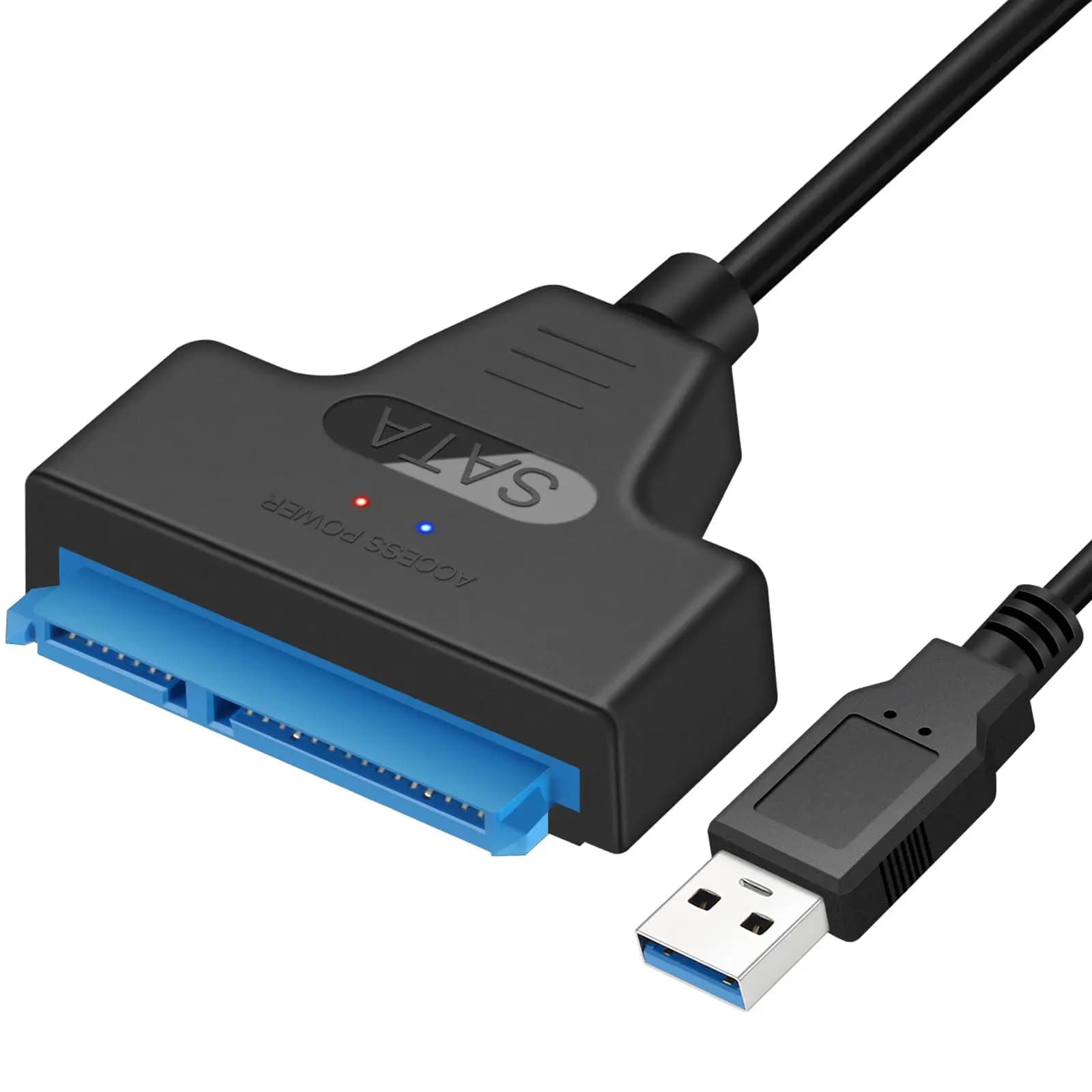 Cavo adattatore SATA a USB 3.0 per trasferimento dati HDD/SSD per disco rigido da 2,5 pollici, supporto convertitore per disco rigido esterno UASP (nero)