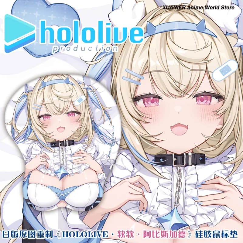 Anime Fuwawa Abyssgard Hololive Cosplay Gel di silice Mouse Pad 3D Morbido Tastiera Poggiapolsi Desktop Playmat Regali di Halloween