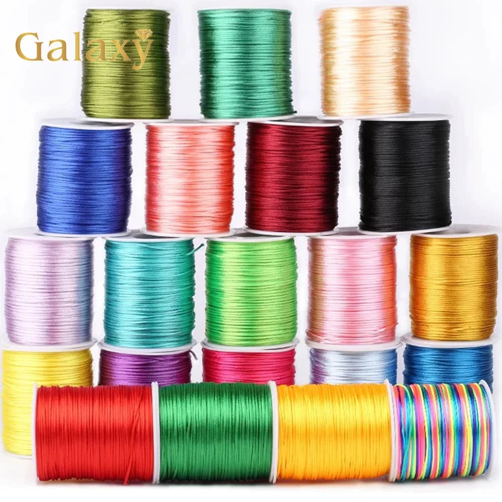 100 M/roll 1.5/2/2.5/3mm Nylon Corda Line Chinese knotting Rattail Satin Cables Braided FAI by TE Nappe Shamballa Wire