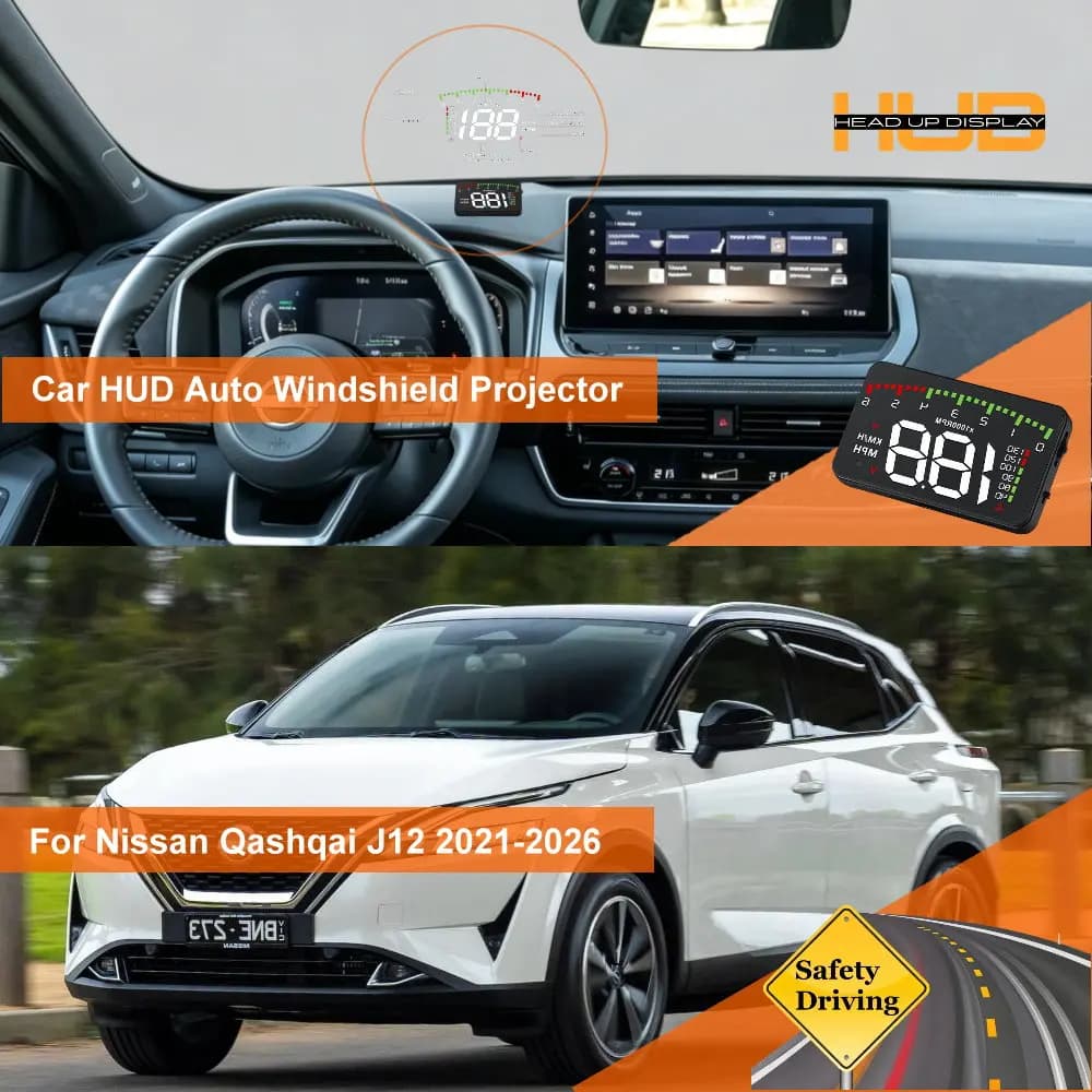 Car Head Up Display HUD For Nissan Qashqai J10 2007-2013 J11 2014-2021 J12 2022-2026 Auto Windshield Projector Accessories