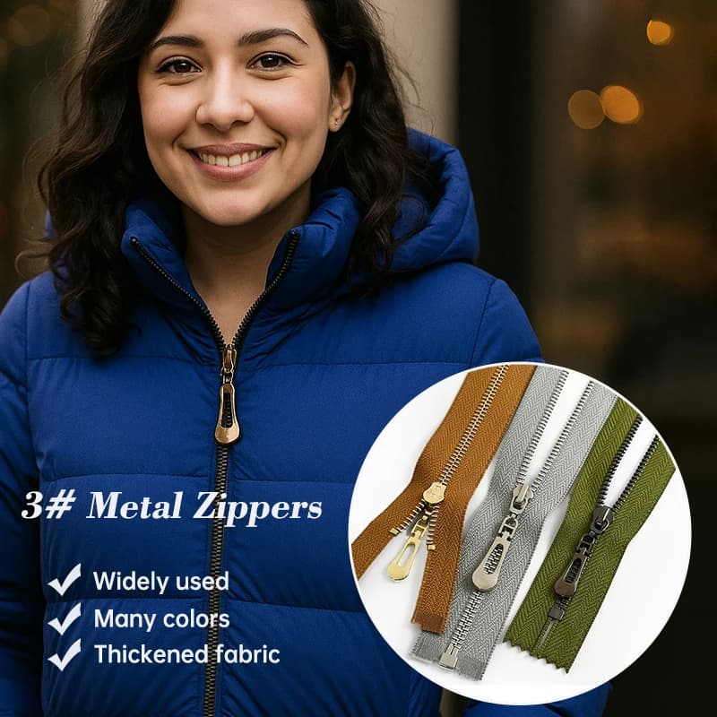 3 # 5 Pz 40/50/60/70 cm Open-End Cerniera In Metallo Chiusura Automatica Cerniere Decorazione Zip per Borse Da Cucire Kit di Riparazione Accessori di Abbigliamento FAI DA TE