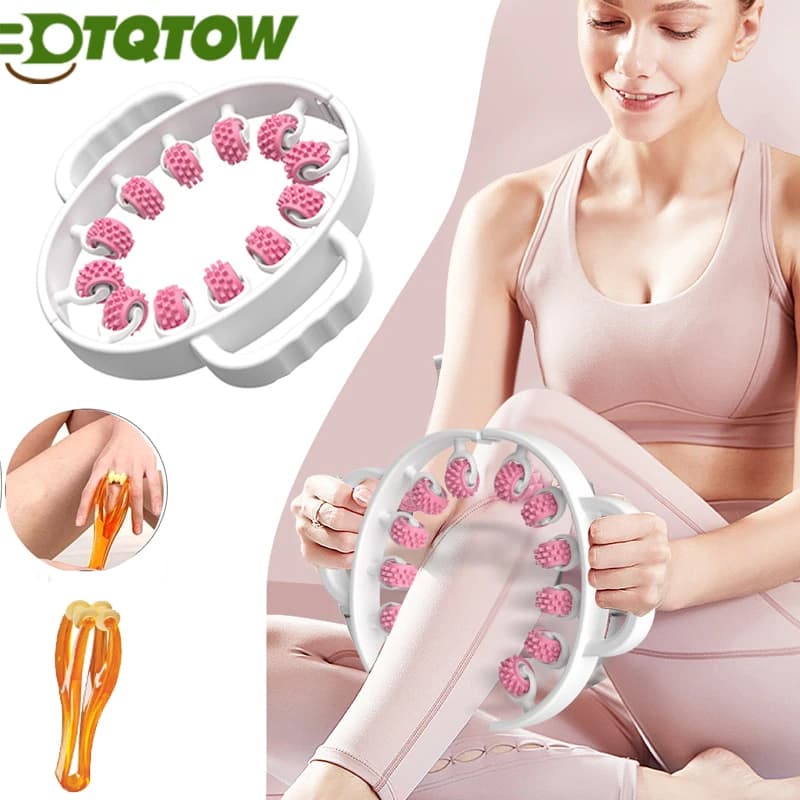 Massage Roller for Cellulite with 2-piece Foam Roller, Muscle Massage Roller for Body Removal, Deep Massage Tool for Muscle Relieving