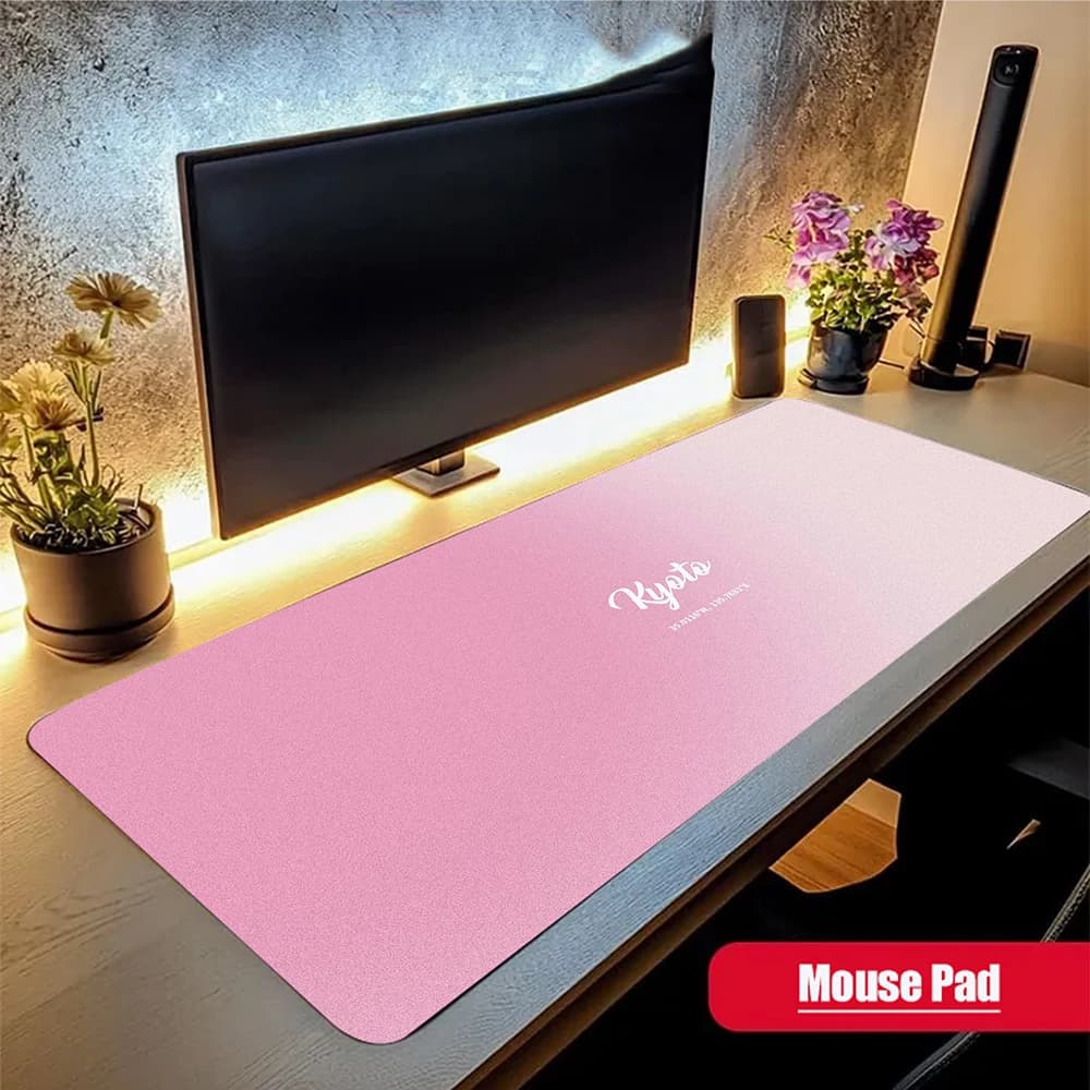 Tappetino per Mouse Grande Bianco e Nero, Accessori PC, Tappetini per Tastiera Rosa, Tappetino da Scrivania Blu per Gaming, Tappetino per Mouse Grigio con Bordo Bloccato in Gomma